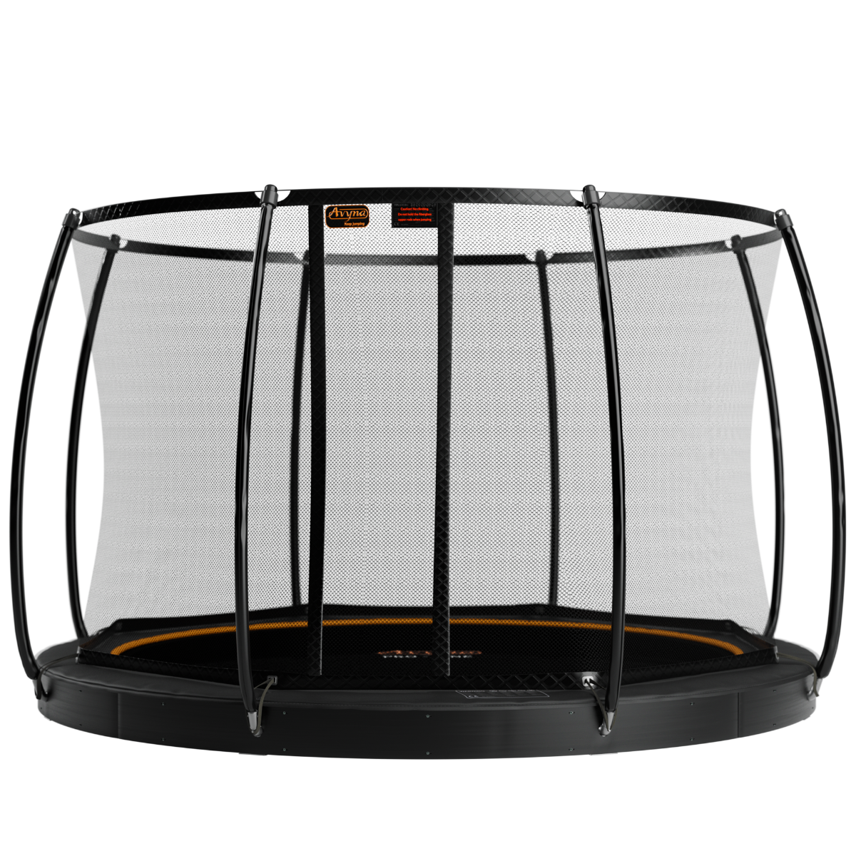 Avyna Trampoline FlatLevel Ø365 met veiligheidsnet | Zwart